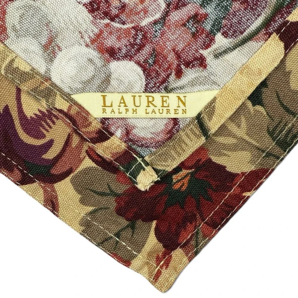Vintage LRL Ralph Lauren Cliffwoods Tablecloth Napkins Placemats Floral Fruit